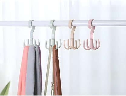 Multi-Function 360 Degree Rotatable 4 Claw Hook Closet Hanger