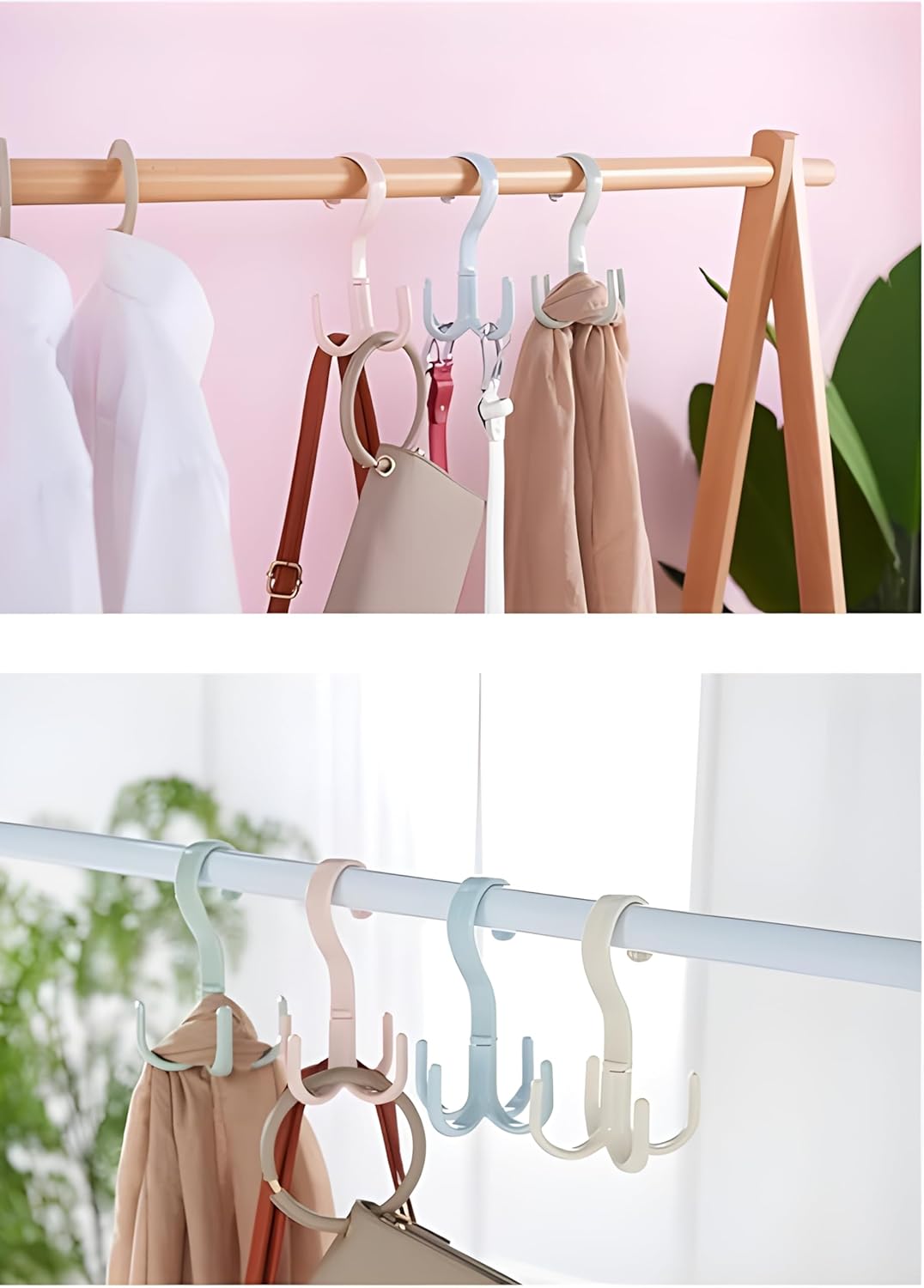 Multi-Function 360 Degree Rotatable 4 Claw Hook Closet Hanger